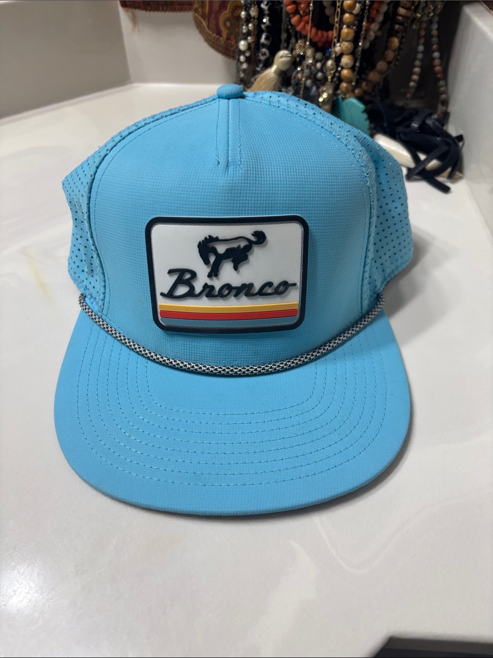 Ford Light Blue Bronco Patch Trucker Hat